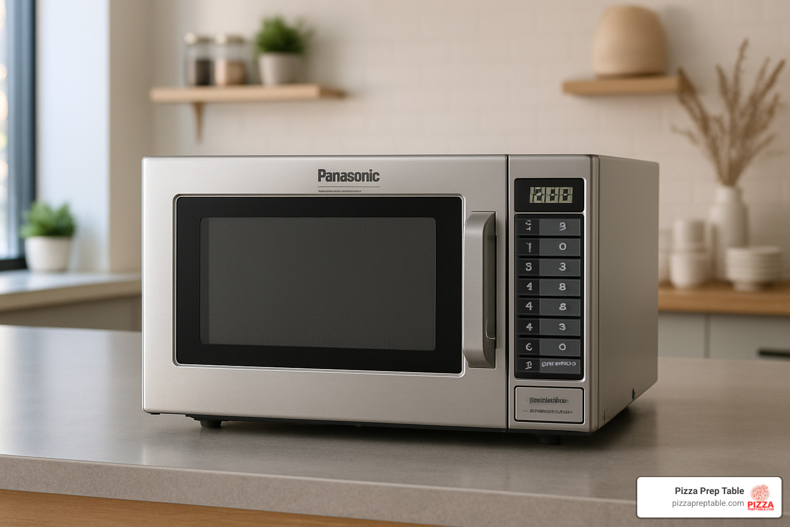 Panasonic NE-1054F light-duty microwave in a cafe breakroom setting - commercial microwave ovens