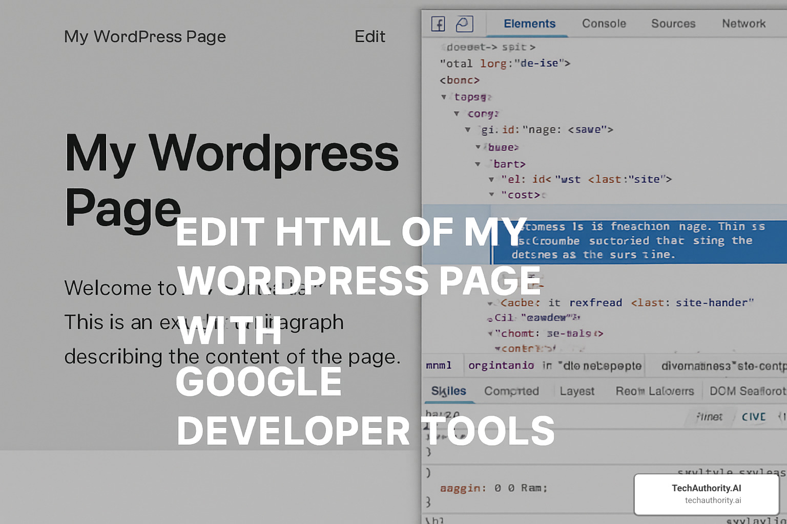 Right-click context menu showing 'Inspect' option on a WordPress page element - edit html of my wordpress page with google developer tools