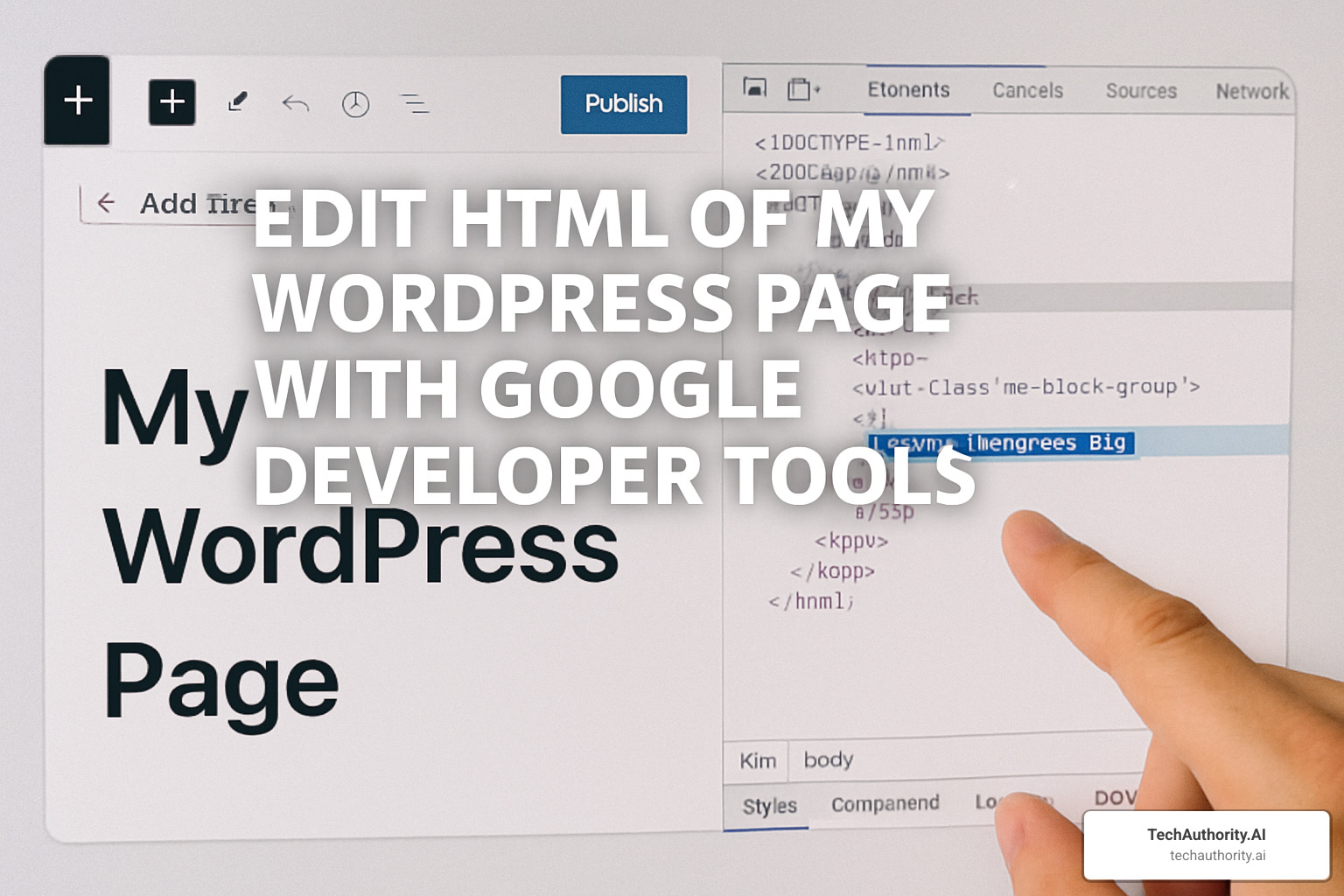 DevTools device toolbar showing mobile phone emulation with a WordPress page displayed in mobile view - edit html of my wordpress page with google developer tools