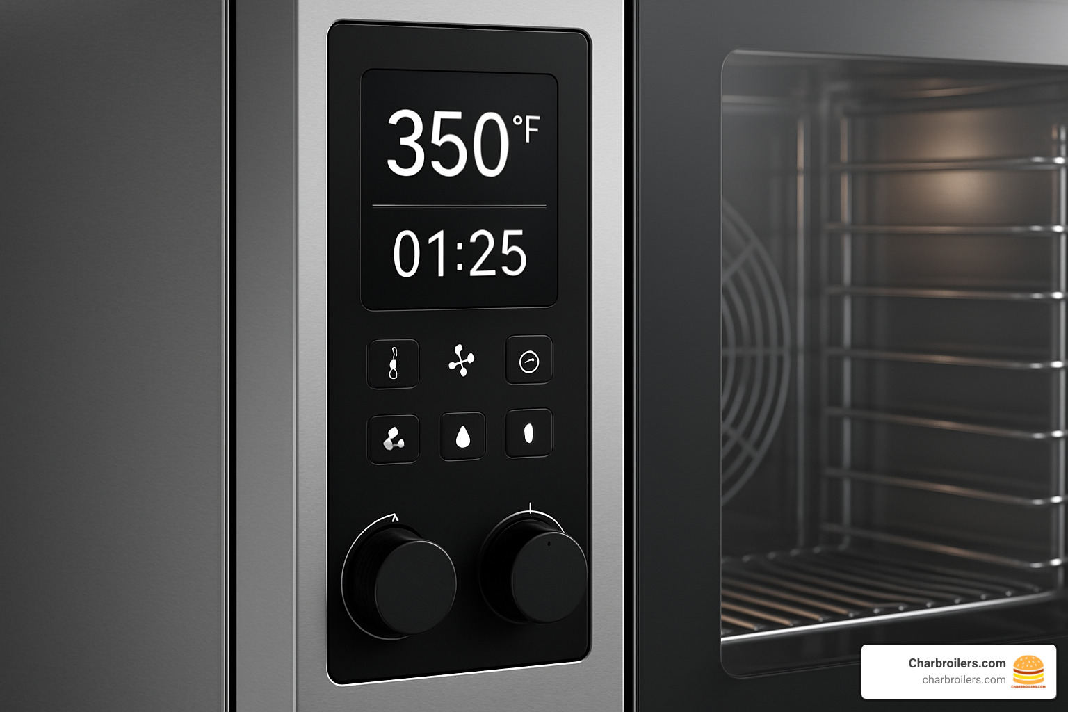 modern digital control panel on a convection oven - commercial convection ovens