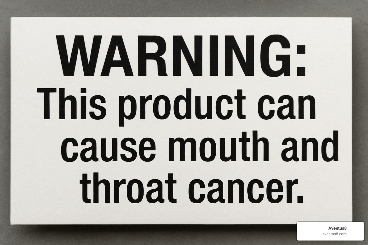 Warning label for vaping products showing health risks - THC vape for pain