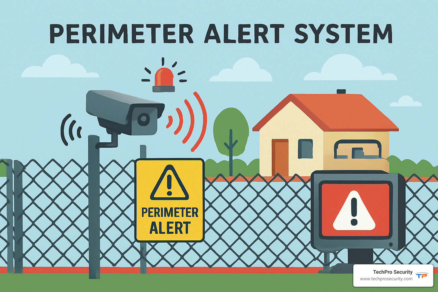 Smartphone app interface showing integrated control of security cameras, automatic gates, alarm systems, and access control, with real-time alerts and live video feeds - perimeter alert system