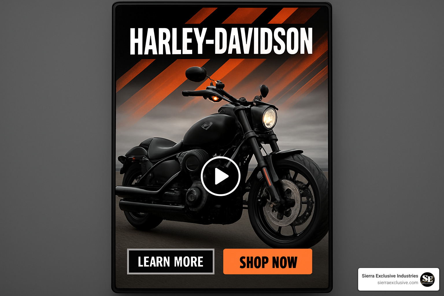 Harley Davidson rich media ad example - rich media marketing