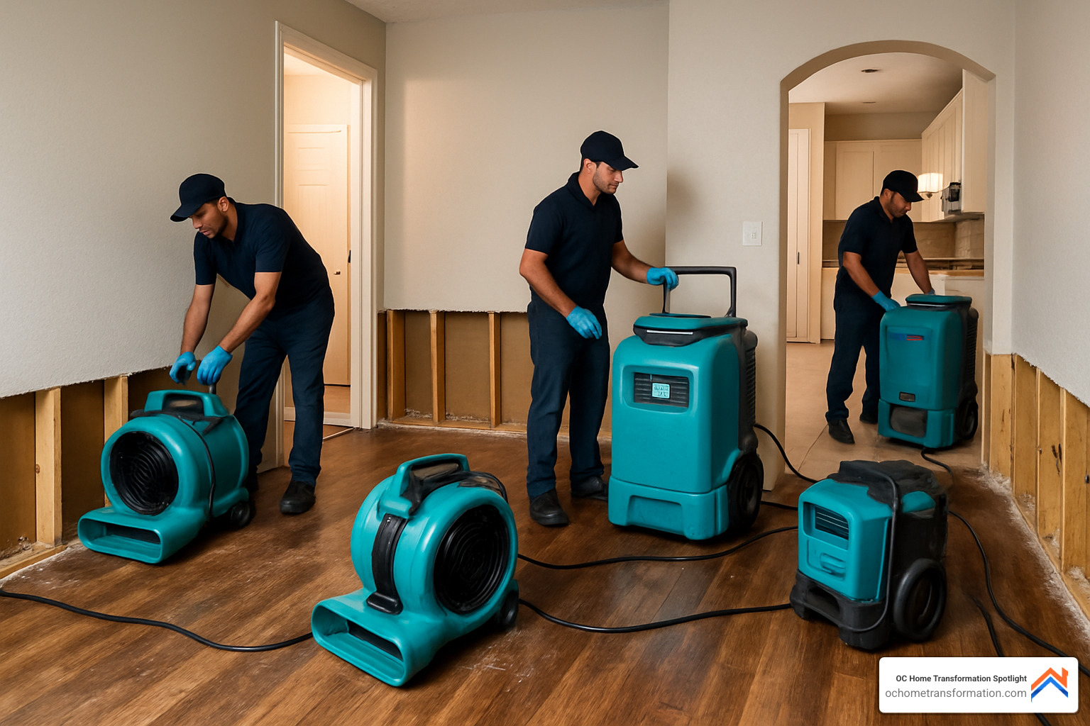 home undergoing water damage restoration - home restoration
