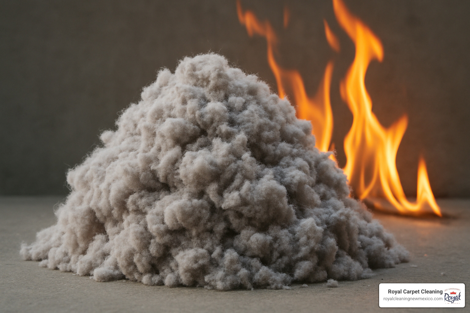 Large pile of flammable dryer lint removed from a vent system - dryer vent cleaning albuquerque nm