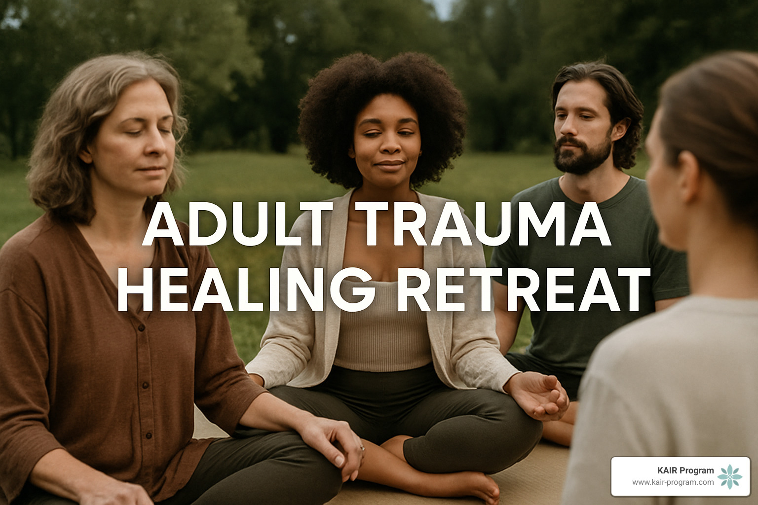 Person looking thoughtfully at retreat information - Adult trauma healing retreat
