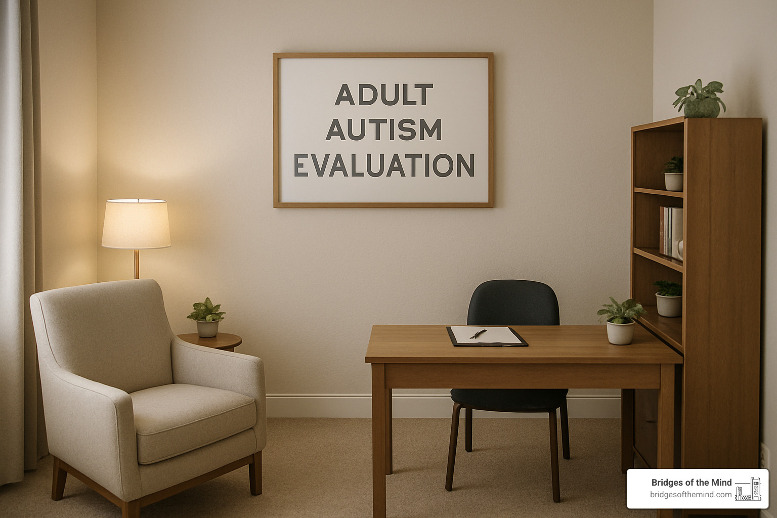 Calm and professional assessment room - Adult autism evaluation near me