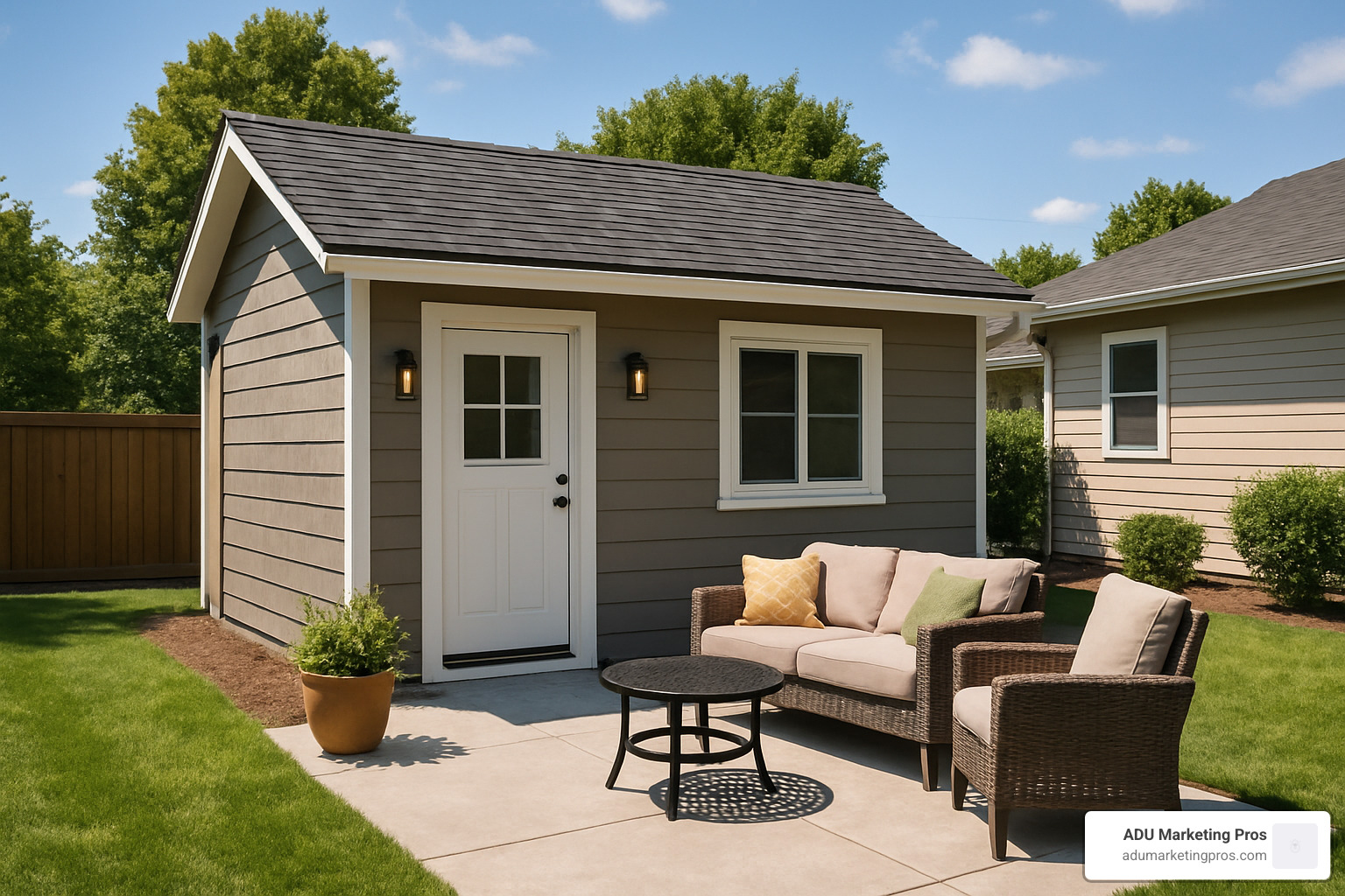 garage conversion ADU with patio - accessory dwelling unit website
