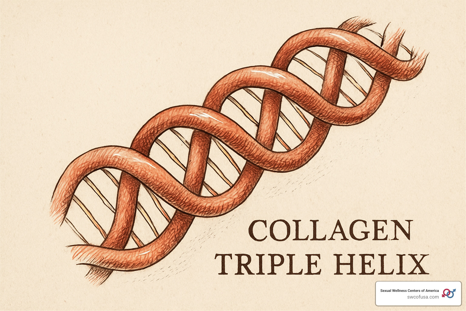 illustrating the triple helix structure of a collagen molecule - peptide and collagen