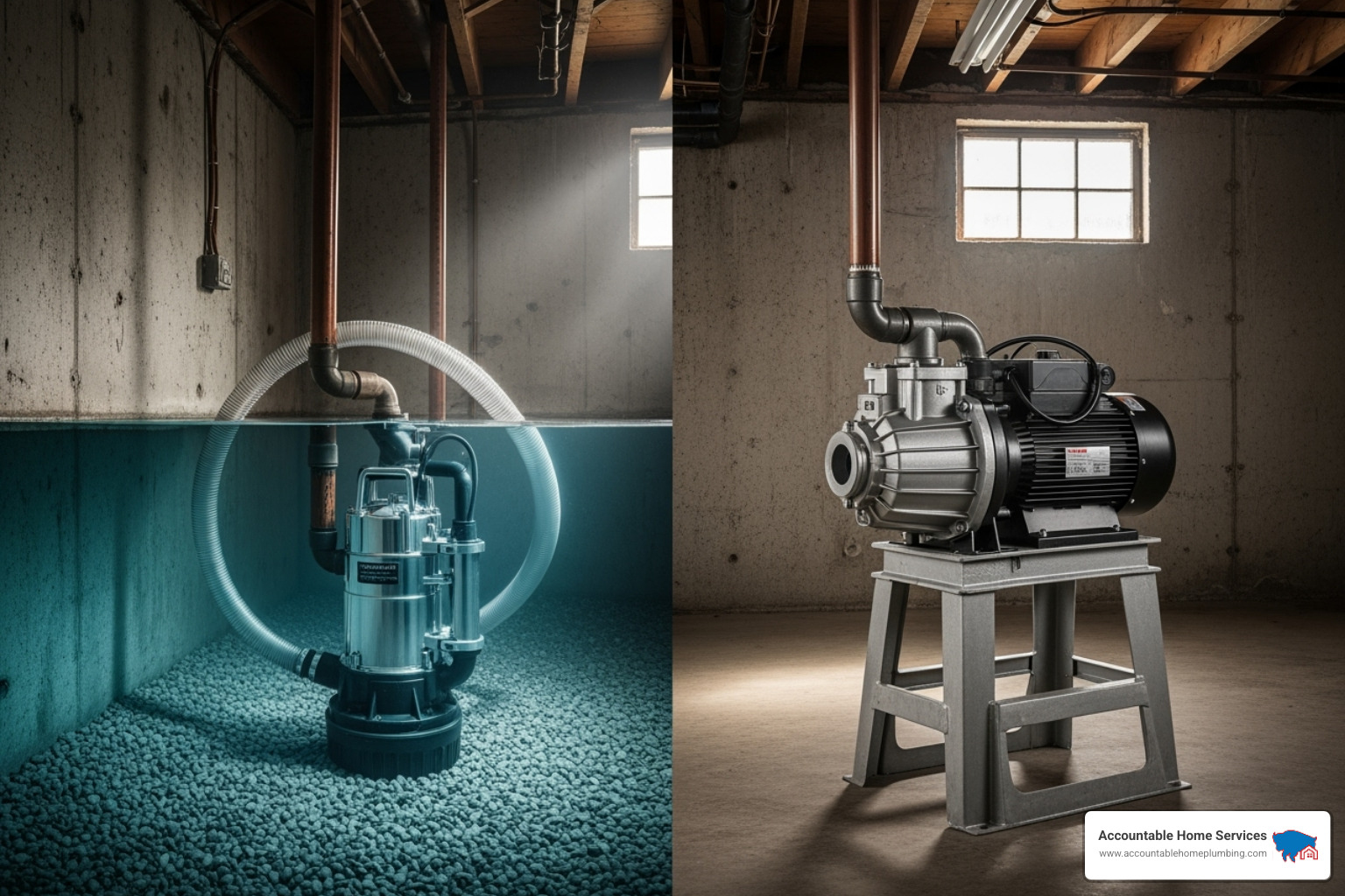 comparing submersible and pedestal sump pumps - sump pump repair services