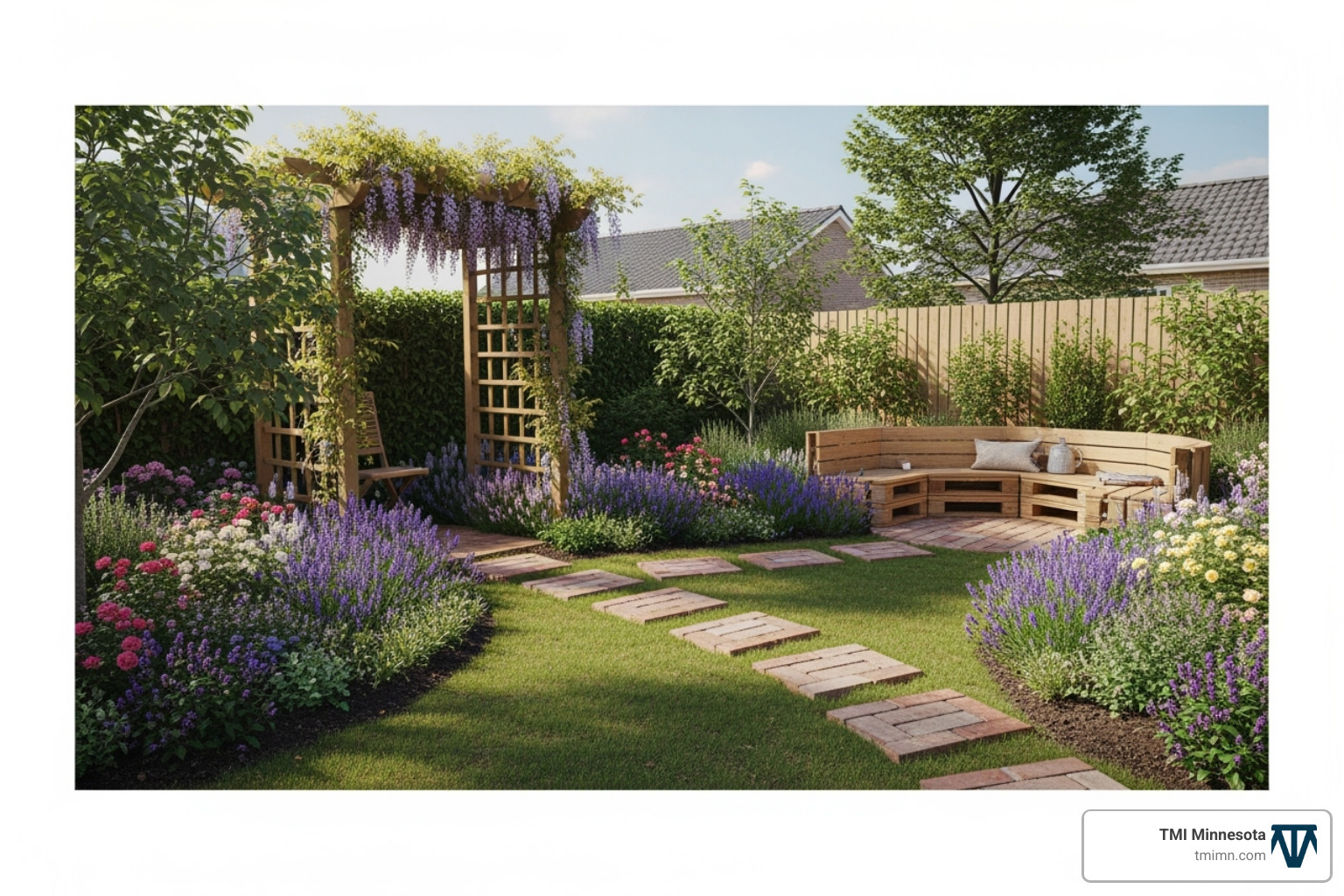 hand-drawn garden plan on a table with plant tags - small garden changes