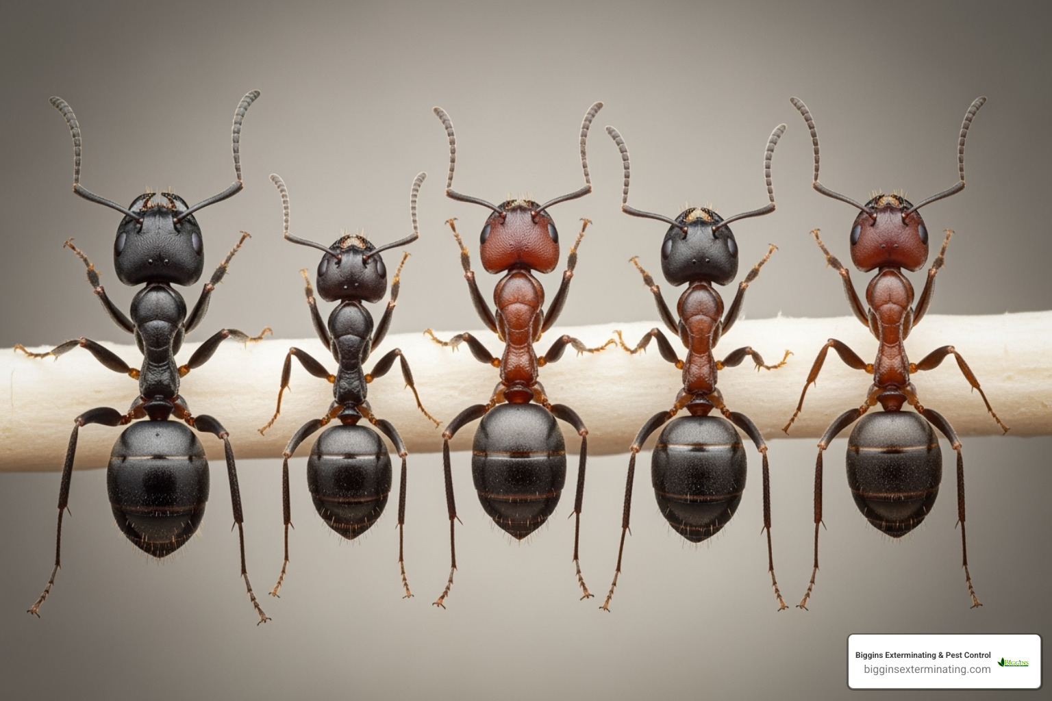 different common ant species side-by-side for comparison - ant extermination