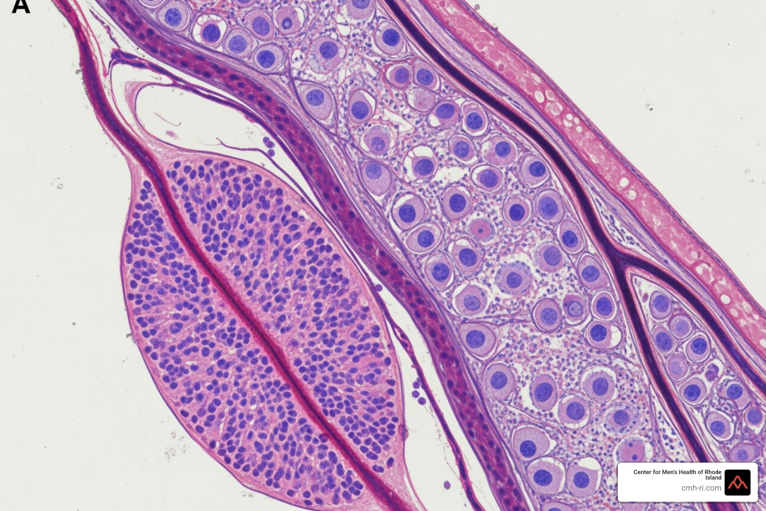 Scientific diagram showing cellular regeneration in penile tissue, including blood vessel growth, nerve regeneration, and smooth muscle repair at the microscopic level - new erectile dysfunction treatments