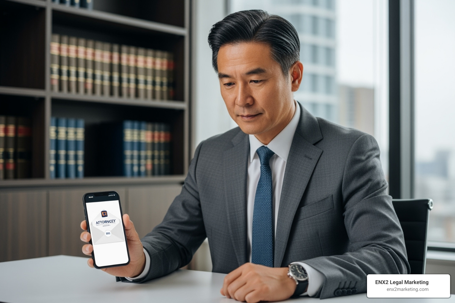 Comparison of mobile-optimized vs non-optimized email on smartphone screen - attorney email marketing