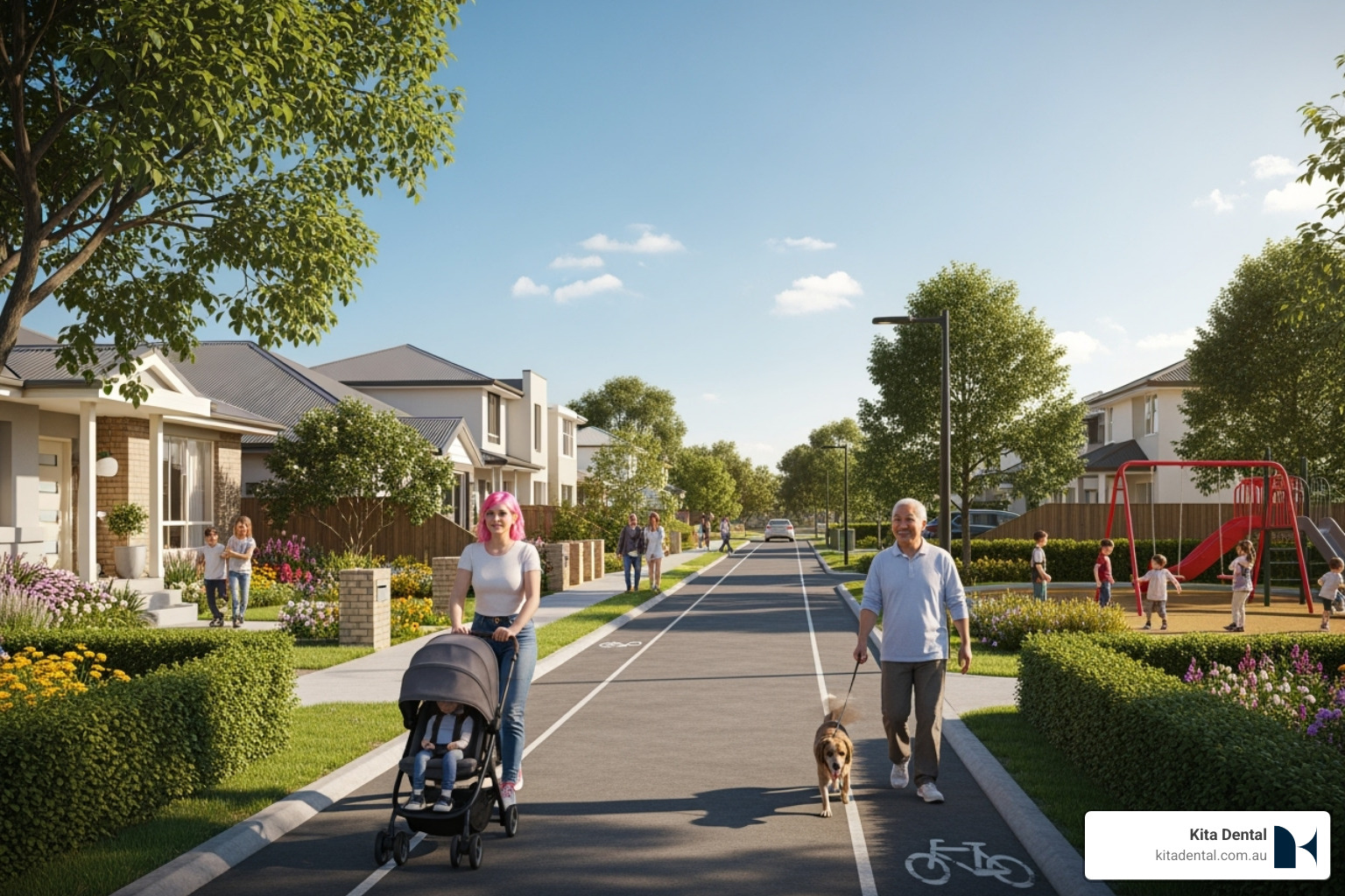 Pleasant street scene in Mascot, NSW showing the welcoming community environment - dental implants mascot