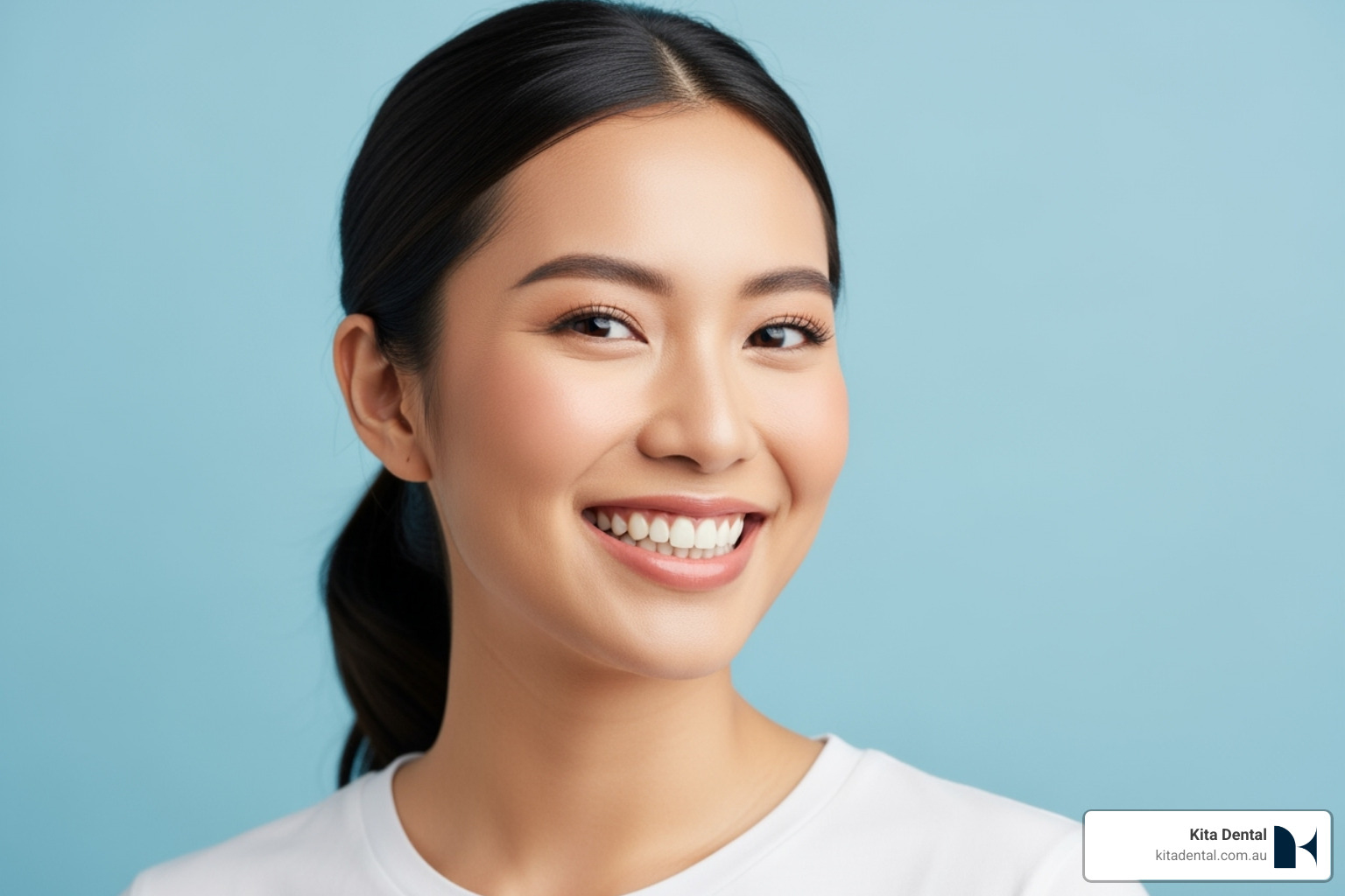 Person with a bright, confident smile after dental implant treatment - dental implants mascot