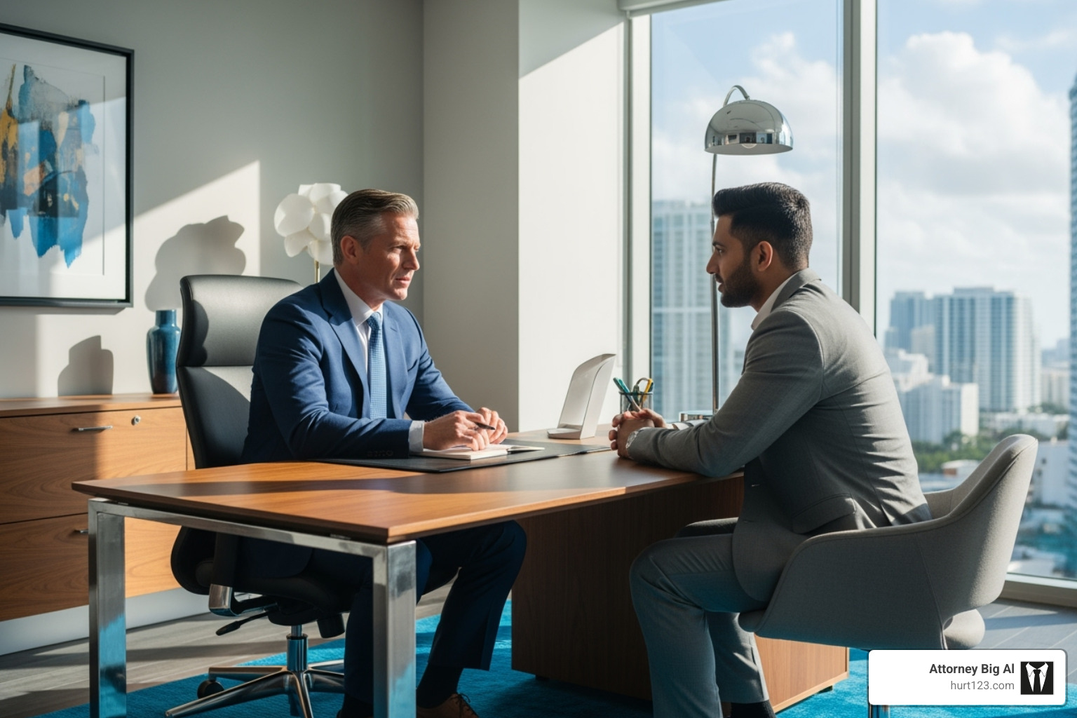 Private, one-on-one meeting in a law office in Miami - Are attorney consultations confidential