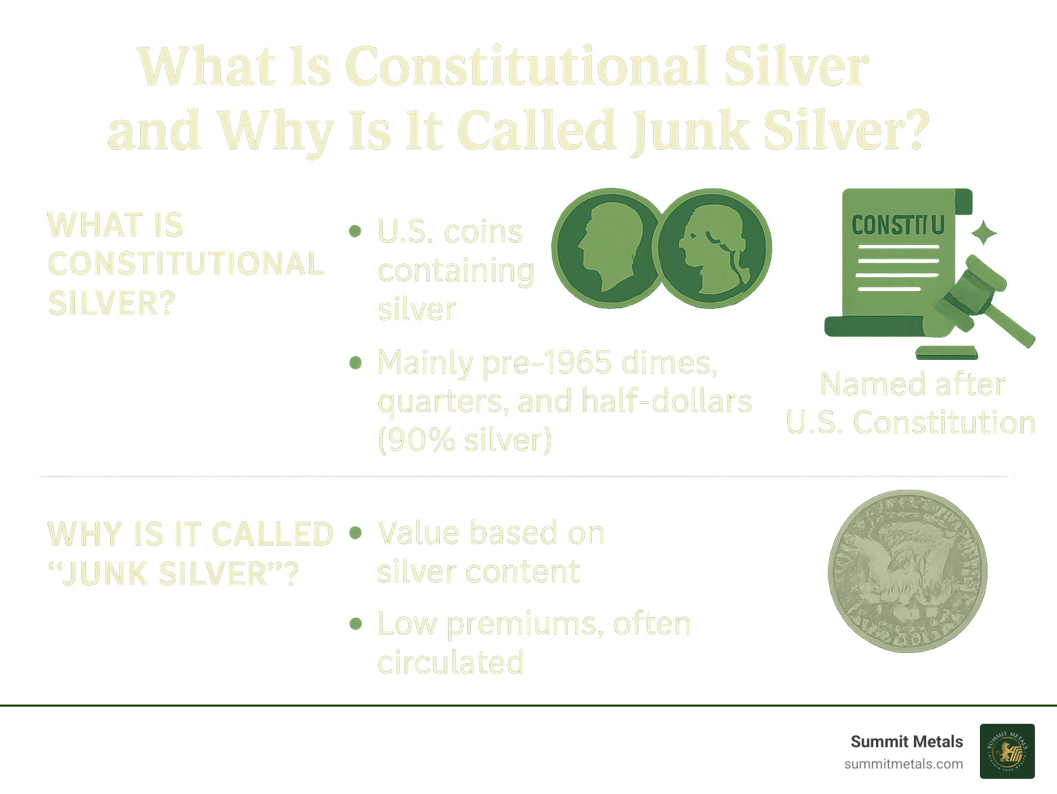 Infographic: What is Constitutional Silver and Why is it Called Junk Silver? - constitutional silver infographic 
