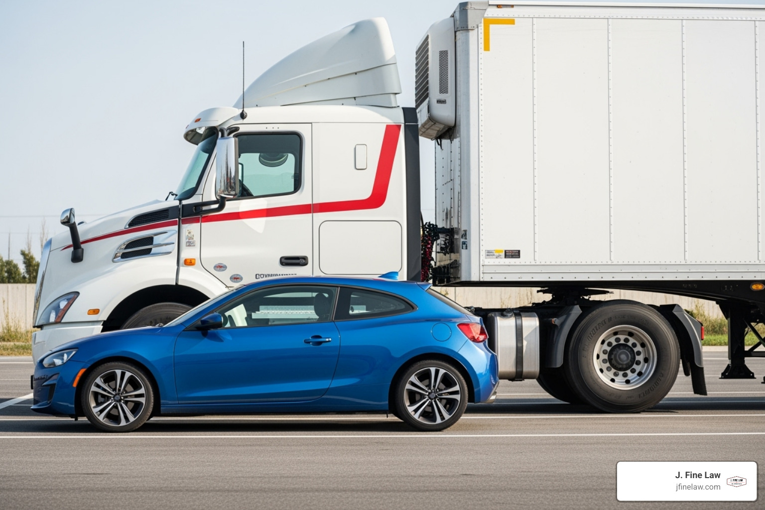 Comparación del tamaño del camión con la compensación por lesiones por accidentes de camiones y automóviles de pasajeros