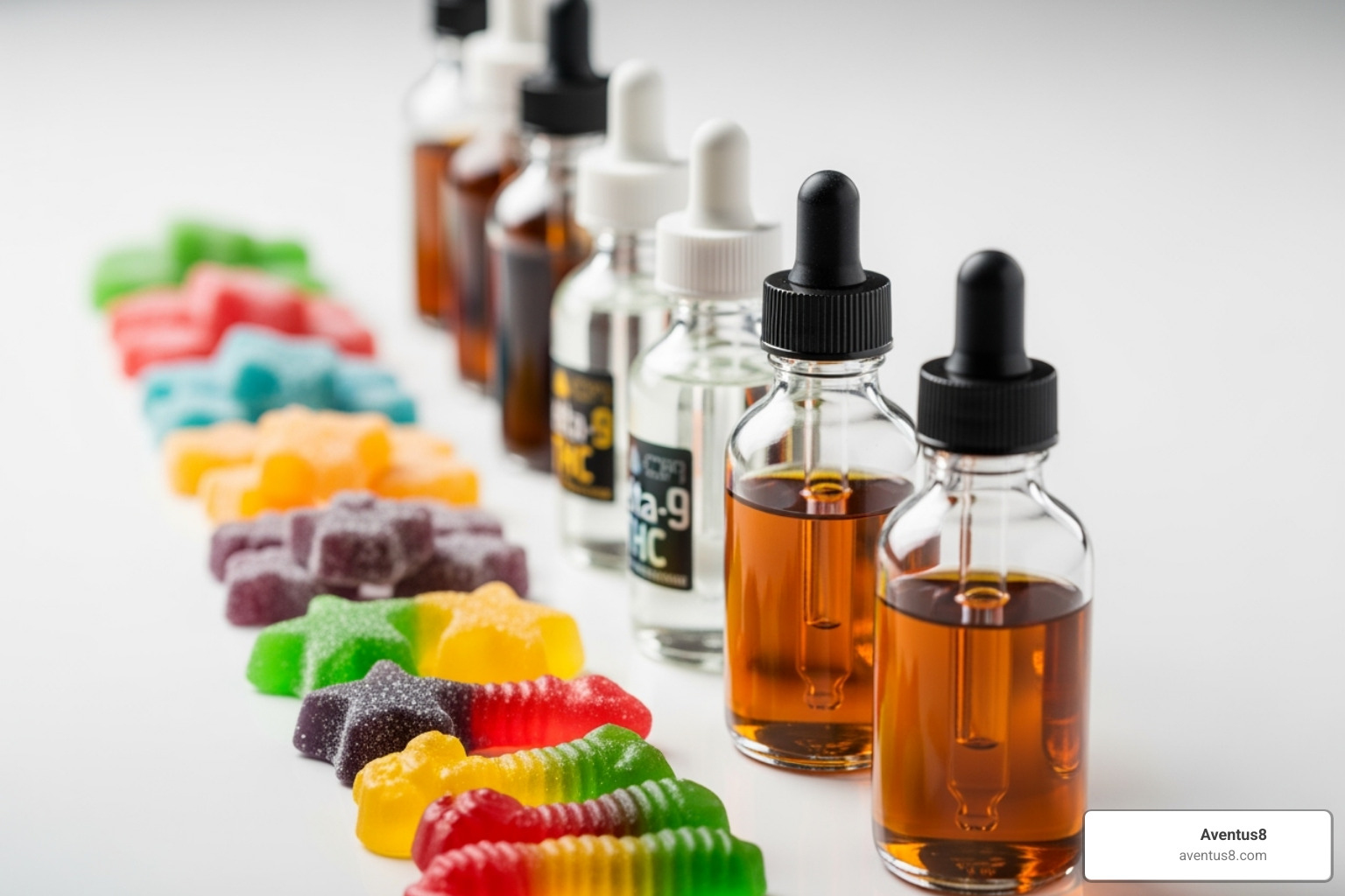 various Delta-9 products like gummies and tinctures - delta-9 thc