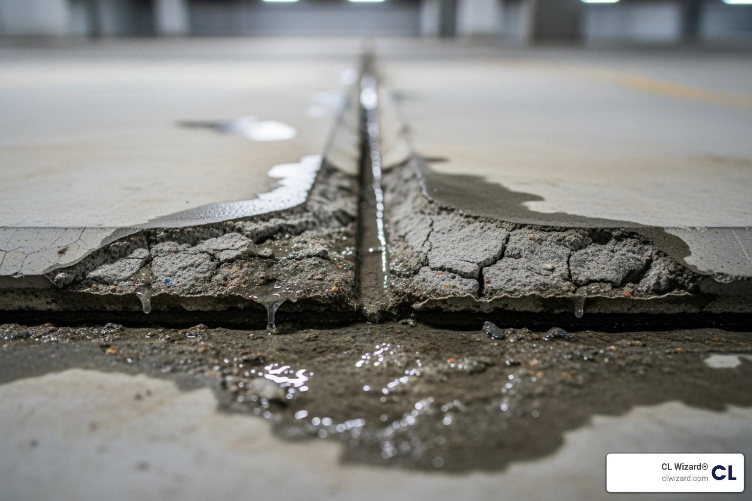 Deteriorating, leaking expansion joint in a parking garage - expansion joint repair specialists