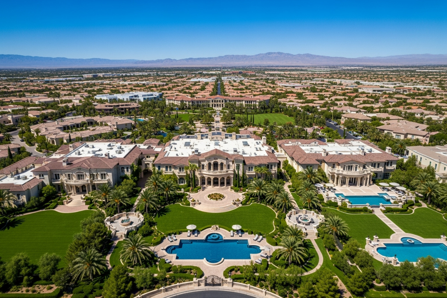 Dana White's sprawling Las Vegas mansion compound with multiple buildings and luxury amenities - dana white net worth