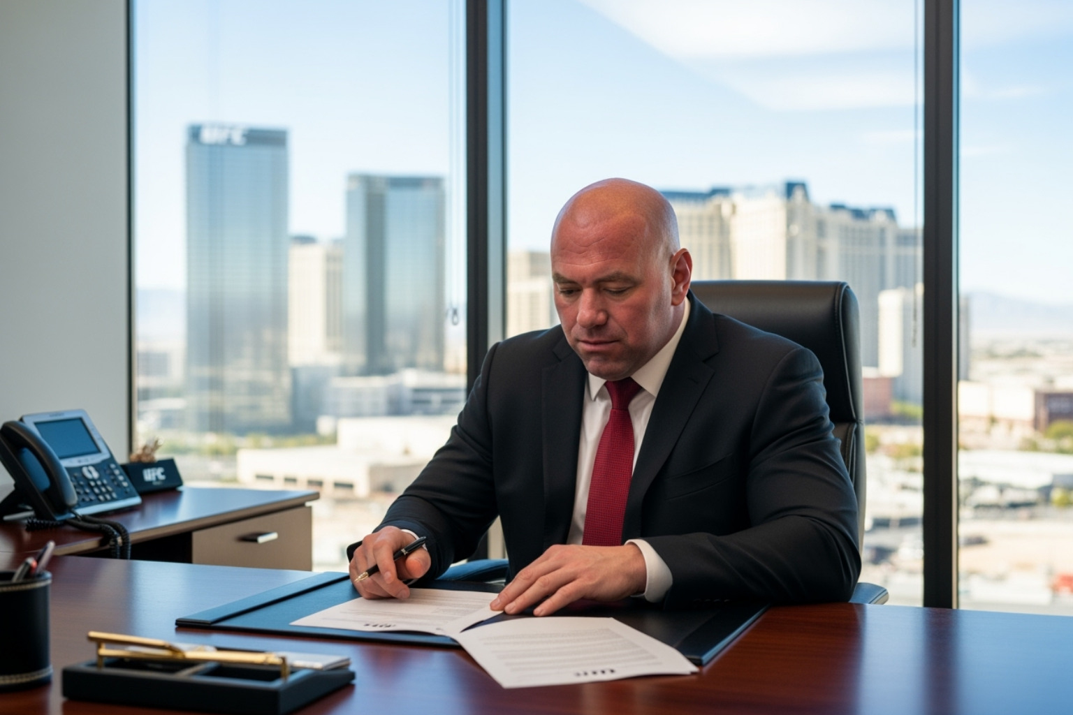 Dana White in his office - dana white net worth