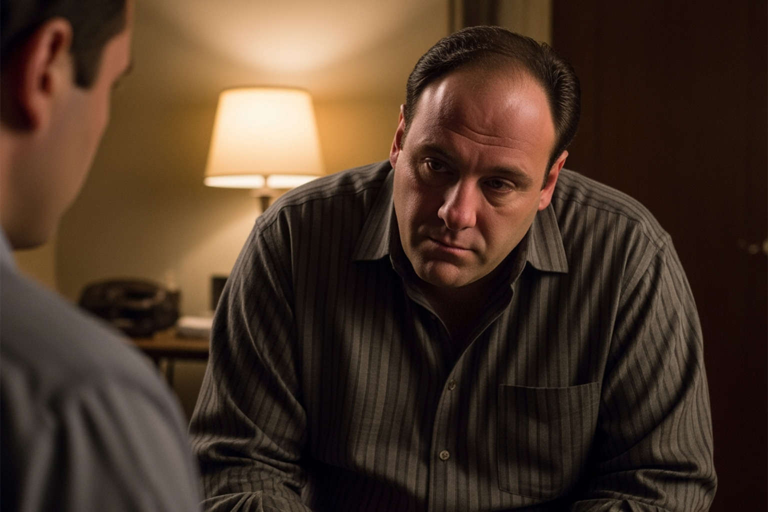 James Gandolfini as Tony Soprano in therapy session - James Gandolfini