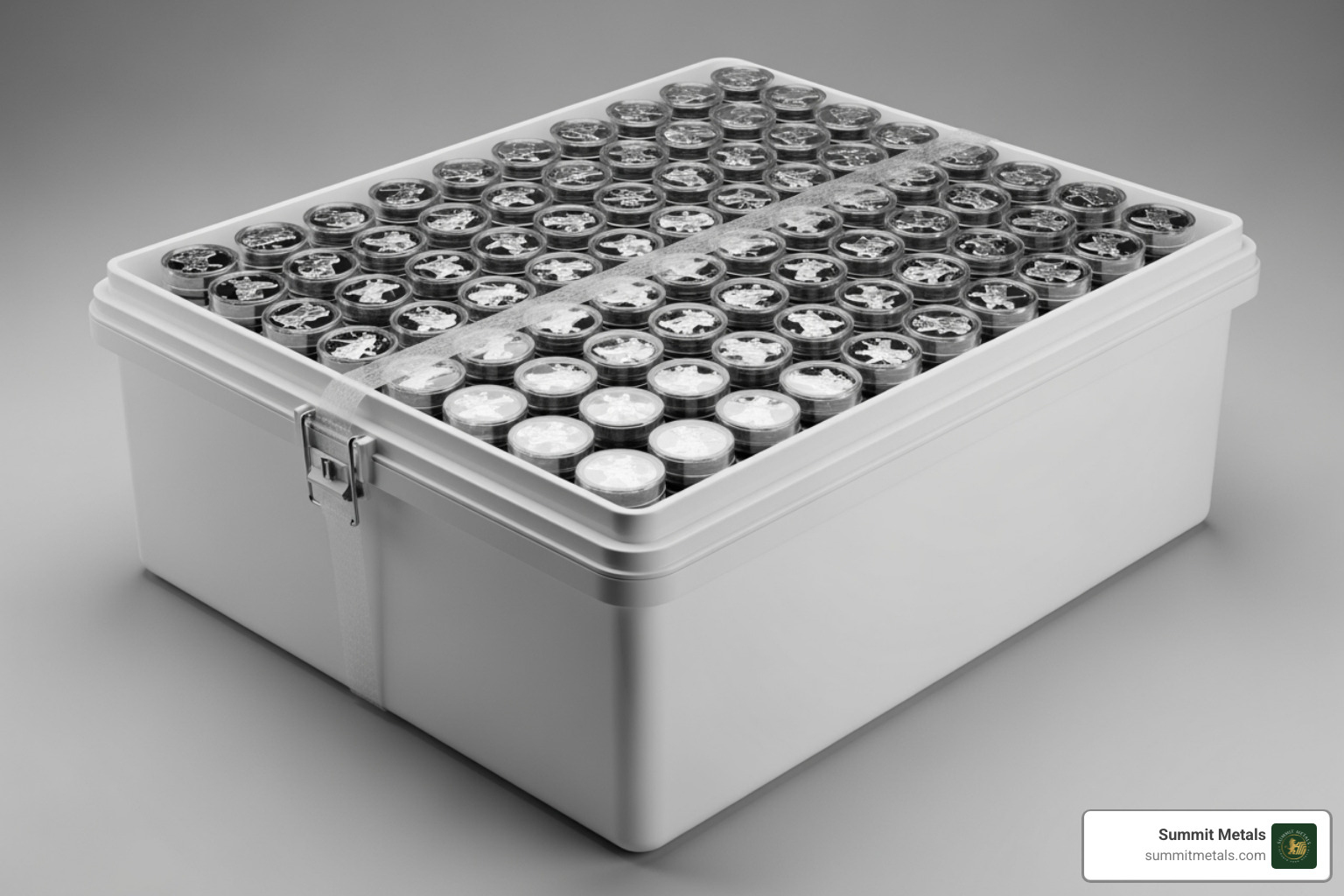 Monster Box of Silver Eagles showing sealed packaging of 500 coins - silver eagle 1 ounce