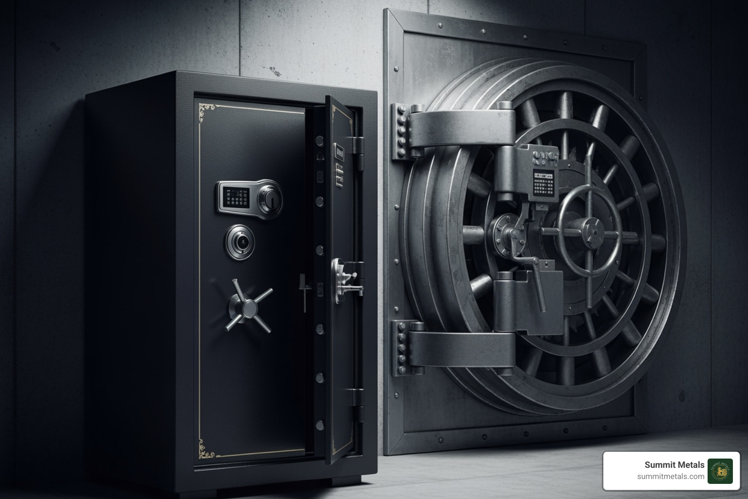 secure home safe and bank vault door - Precious Metals Investment