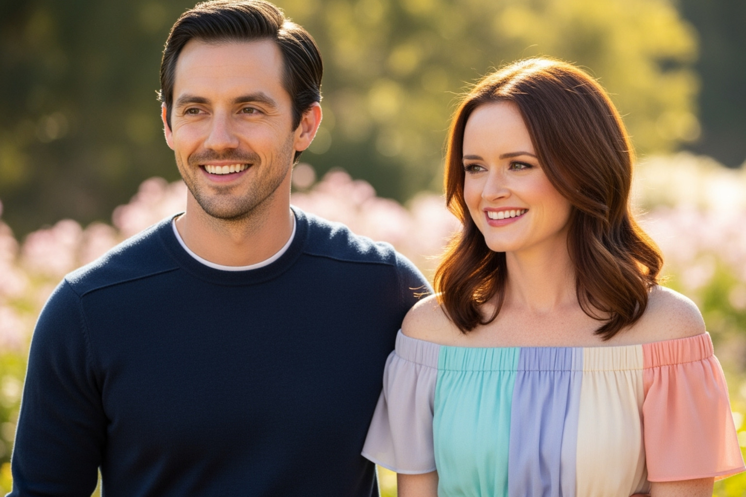 alexis bledel with milo ventimiglia - alexis bledel