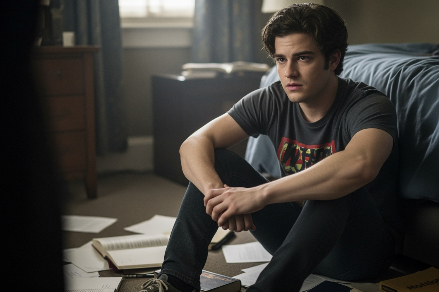 Dylan Minnette in a scene from 13 Reasons Why - dylan minnette
