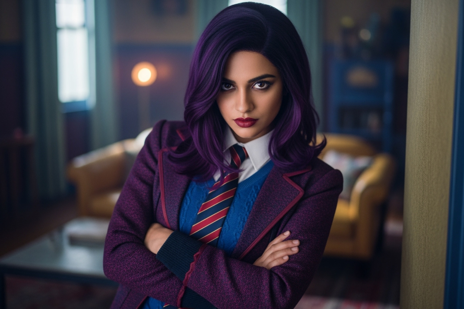 Ritu Arya as Lila Pitts in The Umbrella Academy, displaying her character's unpredictable and powerful nature - ritu arya