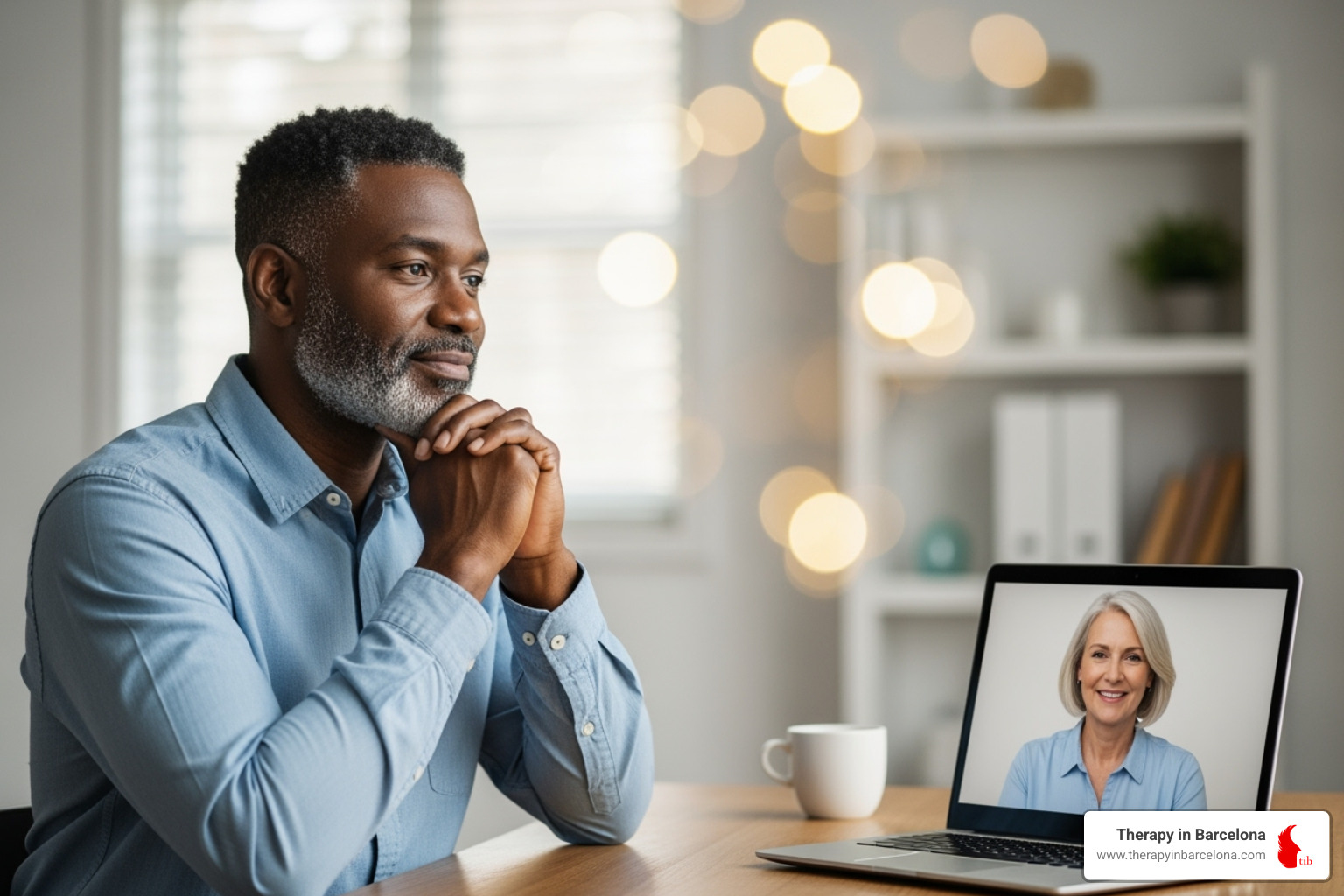 Digital therapy tools including worksheets, mood trackers, and mindfulness apps displayed on a tablet screen - online therapy for stress
