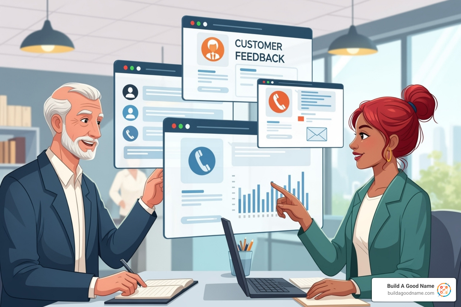dashboard showing feedback analysis with charts, sentiment scores, and trend indicators - customer feedback system