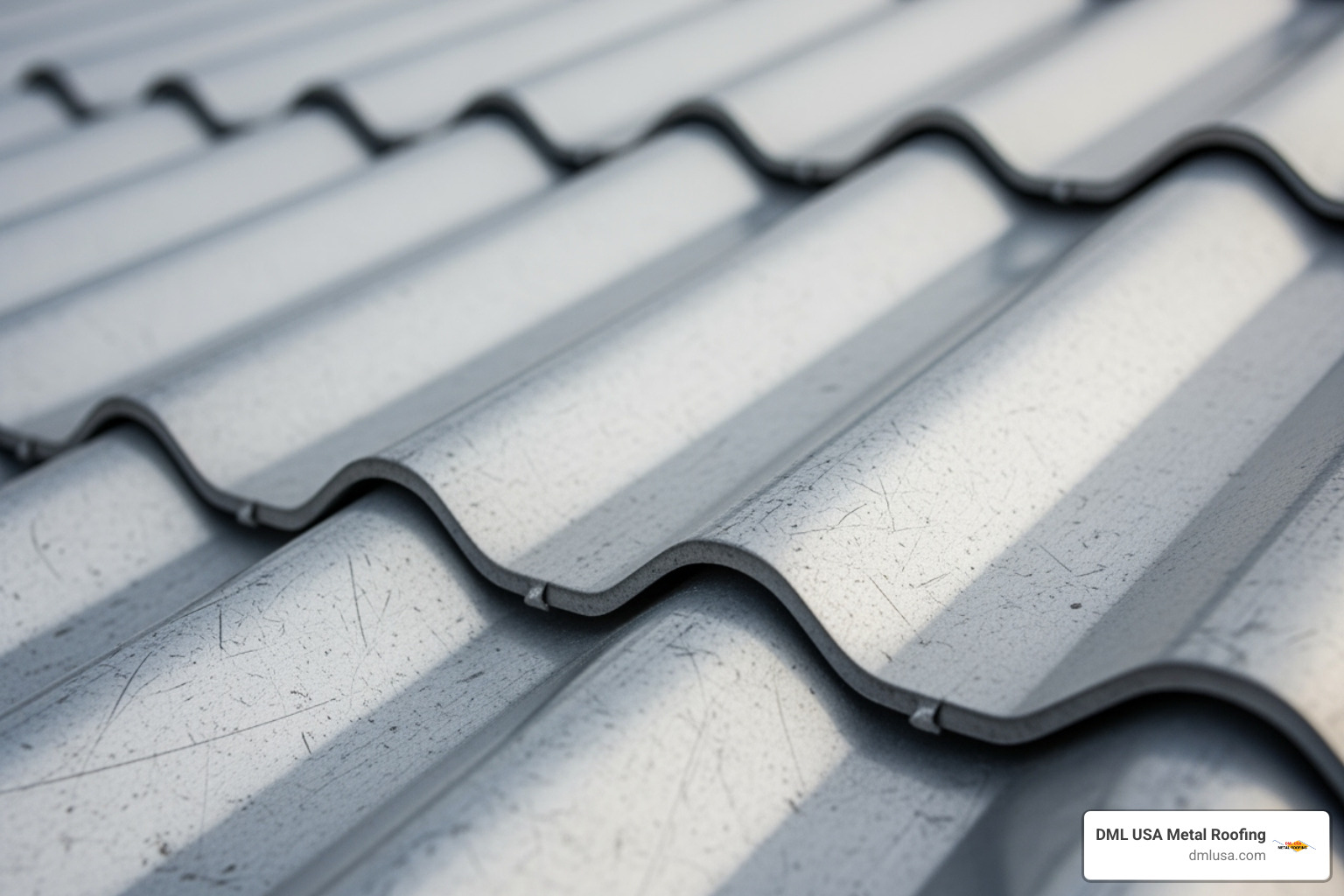 Close-up texture and profile of corrugated aluminum roofing panel showing the wavy ridges and valleys - aluminum roofing panels