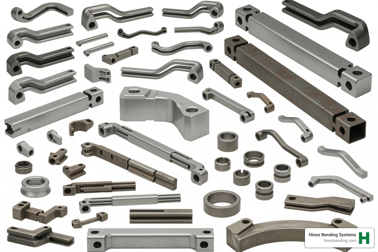 various Hines-bent parts for industries like automotive, aerospace, and construction - bending machine manufacturer