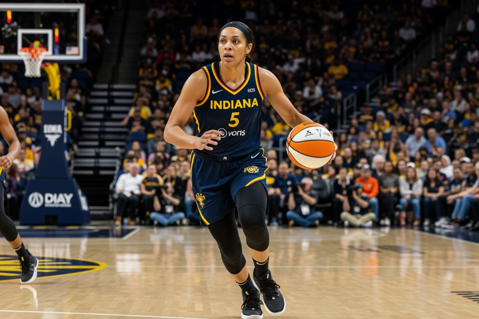 Sophie Cunningham in her Indiana Fever uniform during a game - sophie cunningham