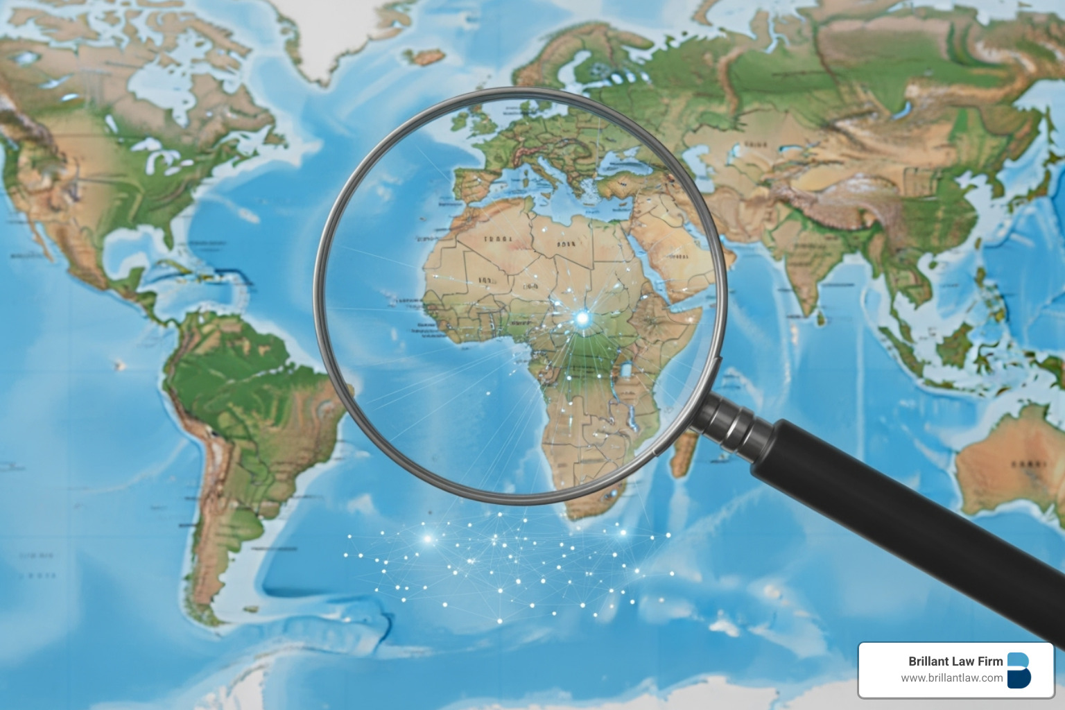 magnifying glass over world map focusing on tax treaty lines - international tax lawyer near me magnifying glass over world map focusing on tax treaty lines - international tax lawyer near me