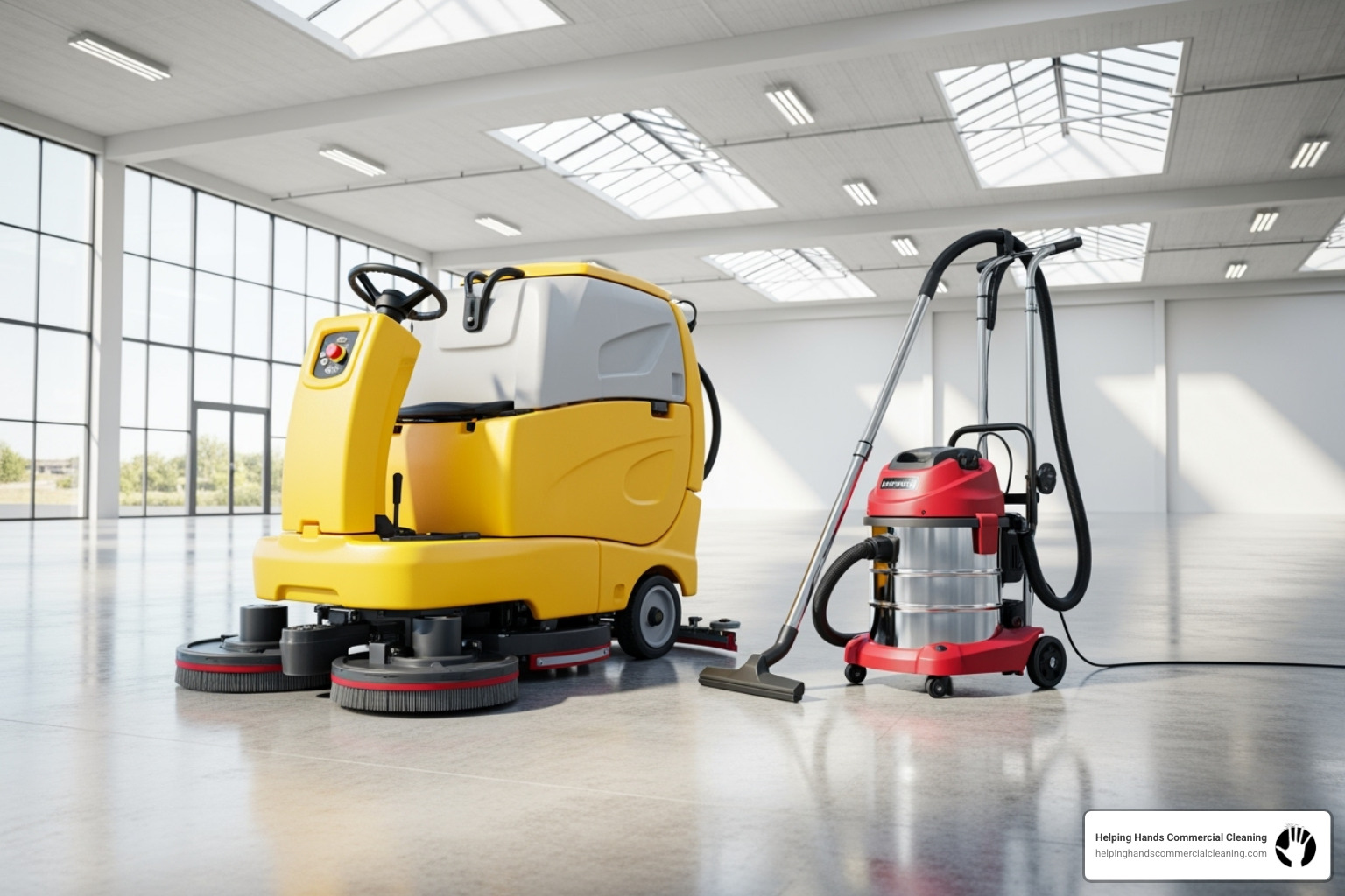 professional cleaning equipment including floor scrubber and commercial vacuum - shopping centre cleaning