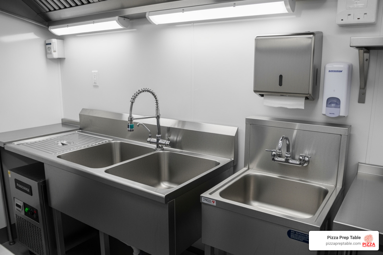 three-compartment sink and handwashing station in food truck - food truck equipment three-compartment sink and handwashing station in food truck - food truck equipment