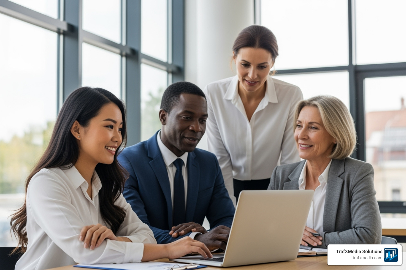 clean modern dashboard on laptop screen displaying reputation metrics like Sentiment Analysis, Review Volume, and Search Ranking - real estate reputation management