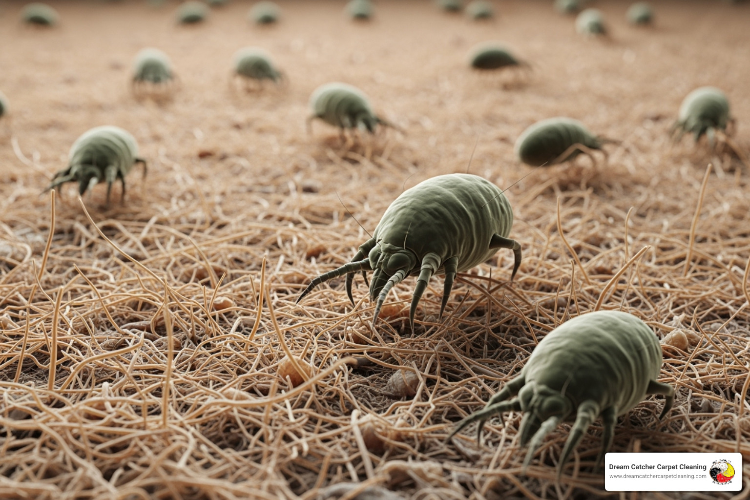 microscopic view of dust mites on mattress fibers - professional mattress cleaner