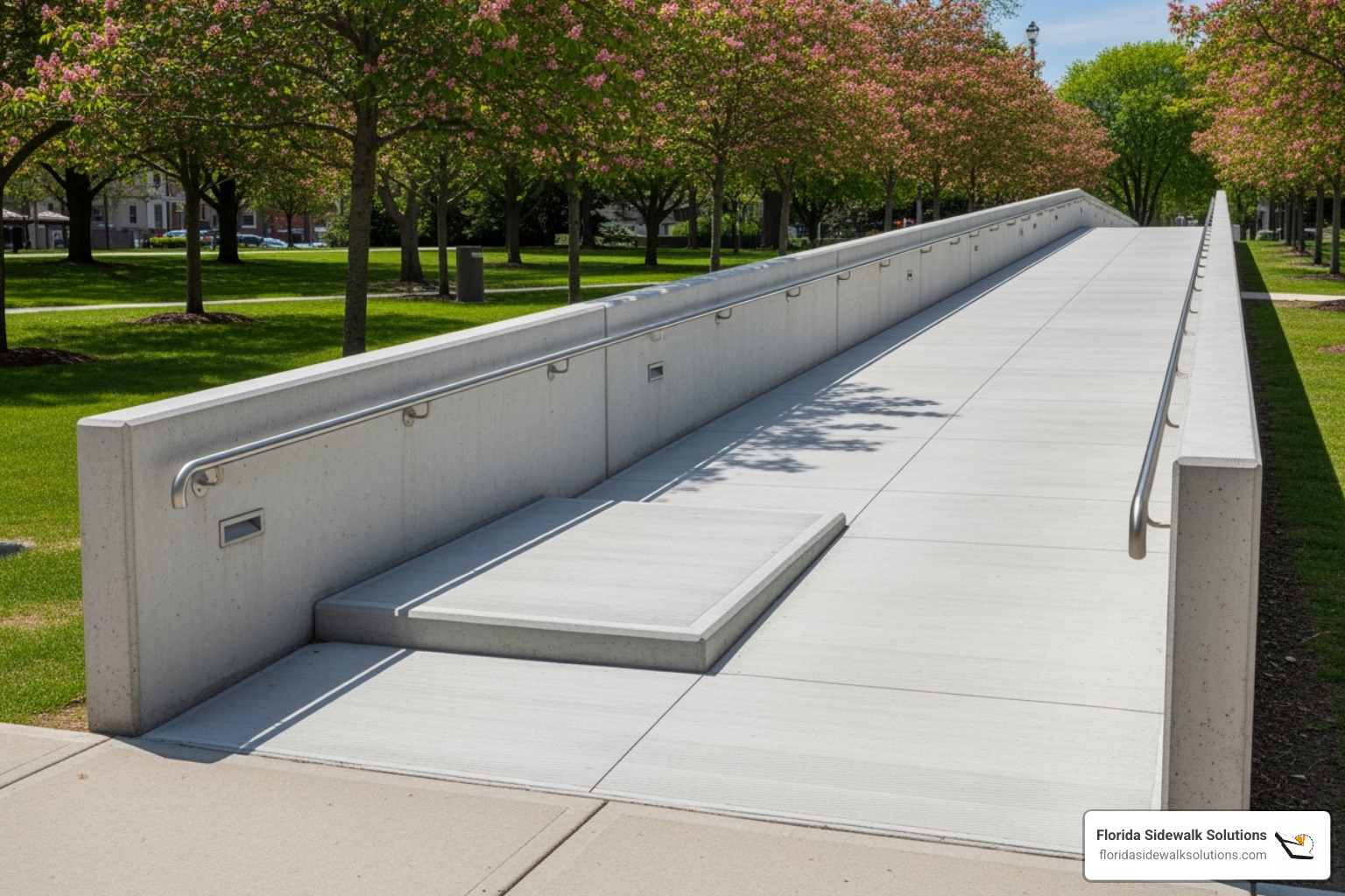 Long ramp with a required landing partway through - ada ramp slope