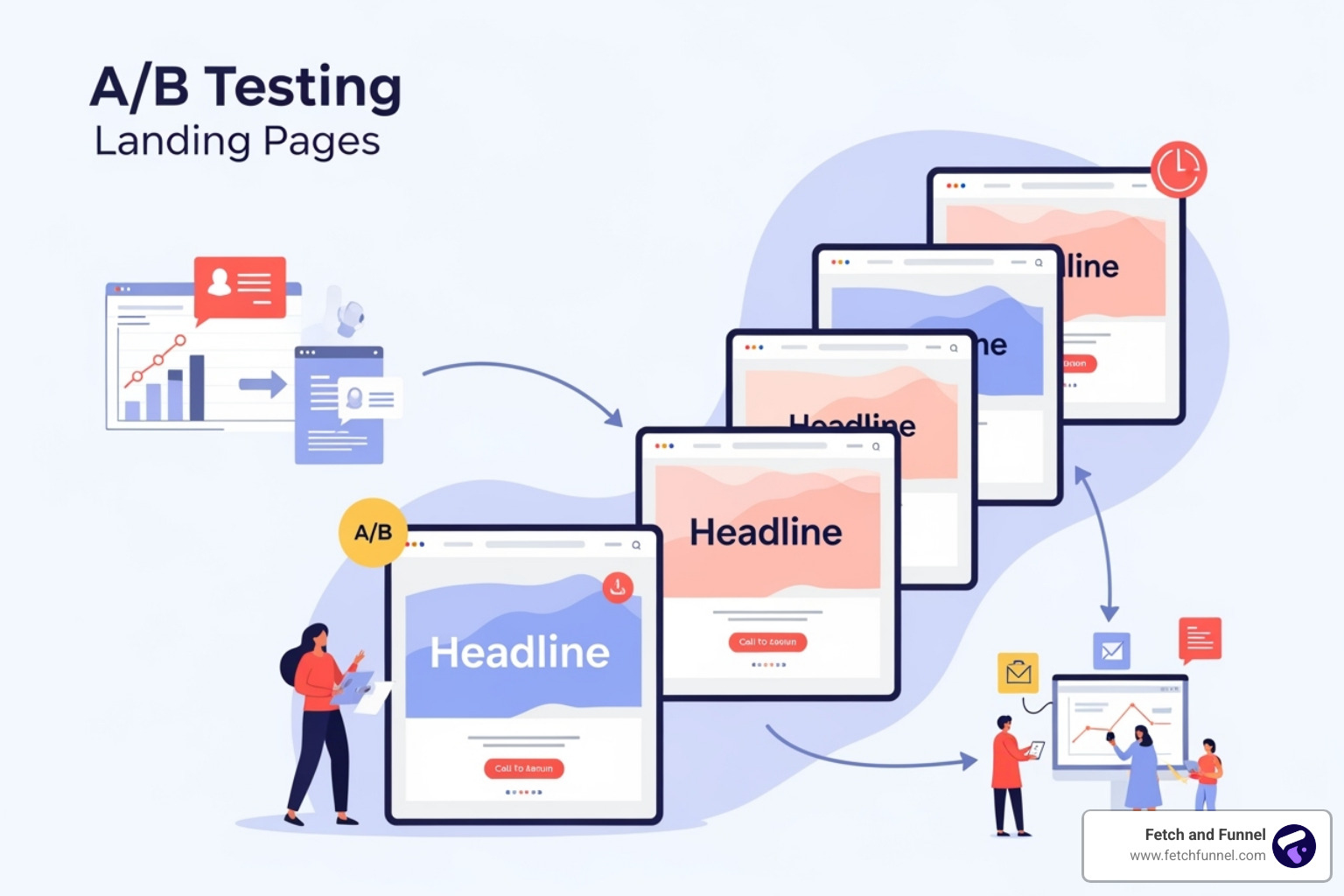 Checklist showing A/B testing do's and don'ts with checkmarks and X marks - A/B testing landing pages Checklist showing A/B testing do's and don'ts with checkmarks and X marks - A/B testing landing pages