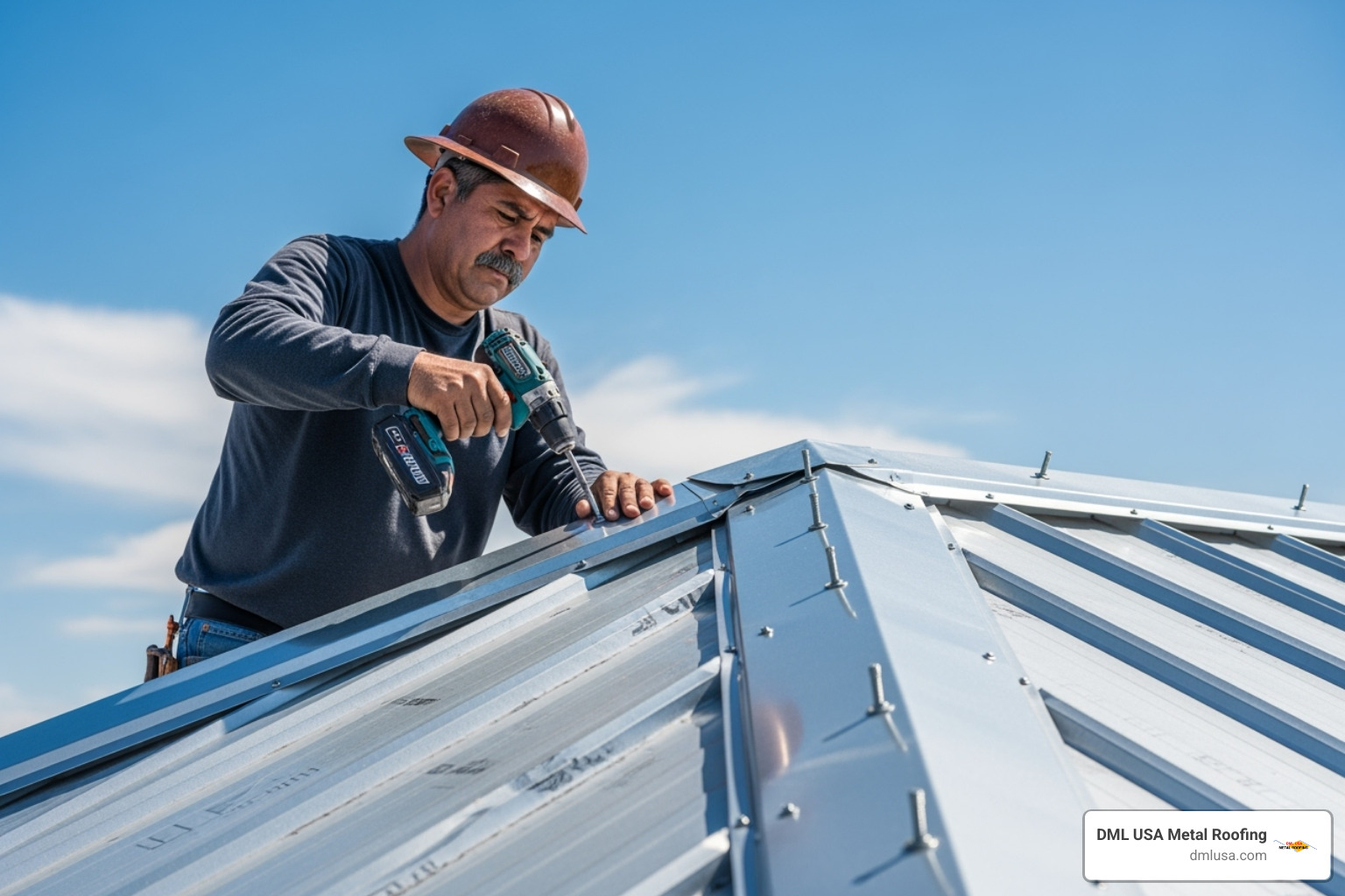 Ridge cap installation - how to attach metal roofing