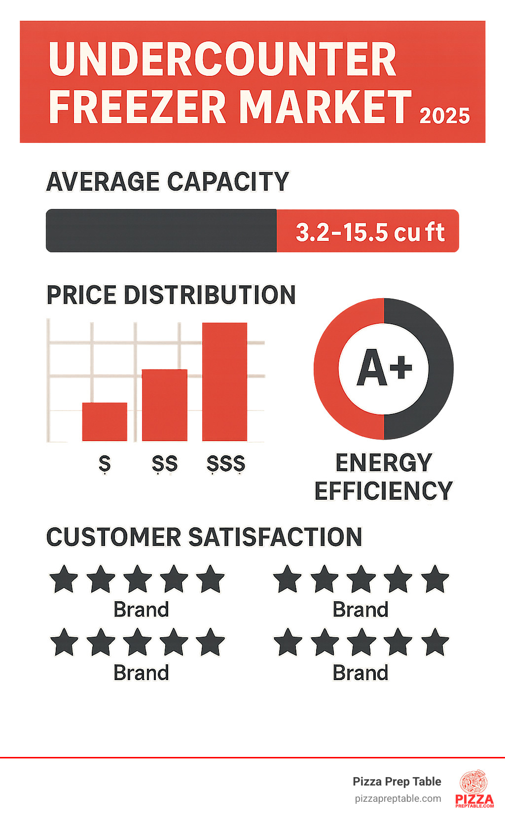 Statistical infographic displaying undercounter freezer market data including average capacity ranges (3.2-15.5 cu ft), price distribution across different segments, energy efficiency ratings, and customer satisfaction scores showing 4-5 star ratings across major brands - under counter freezer for sale infographic  Statistical infographic displaying undercounter freezer market data including average capacity ranges (3.2-15.5 cu ft), price distribution across different segments, energy efficiency ratings, and customer satisfaction scores showing 4-5 star ratings across major brands - under counter freezer for sale infographic