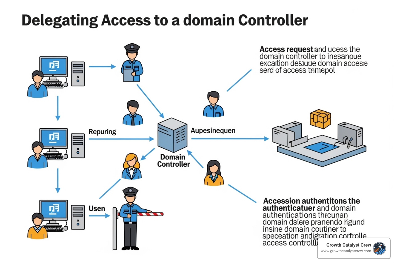 Advanced Security Settings dialog for an Organizational Unit showing detailed Access Control Lists - delegate access to domain controller