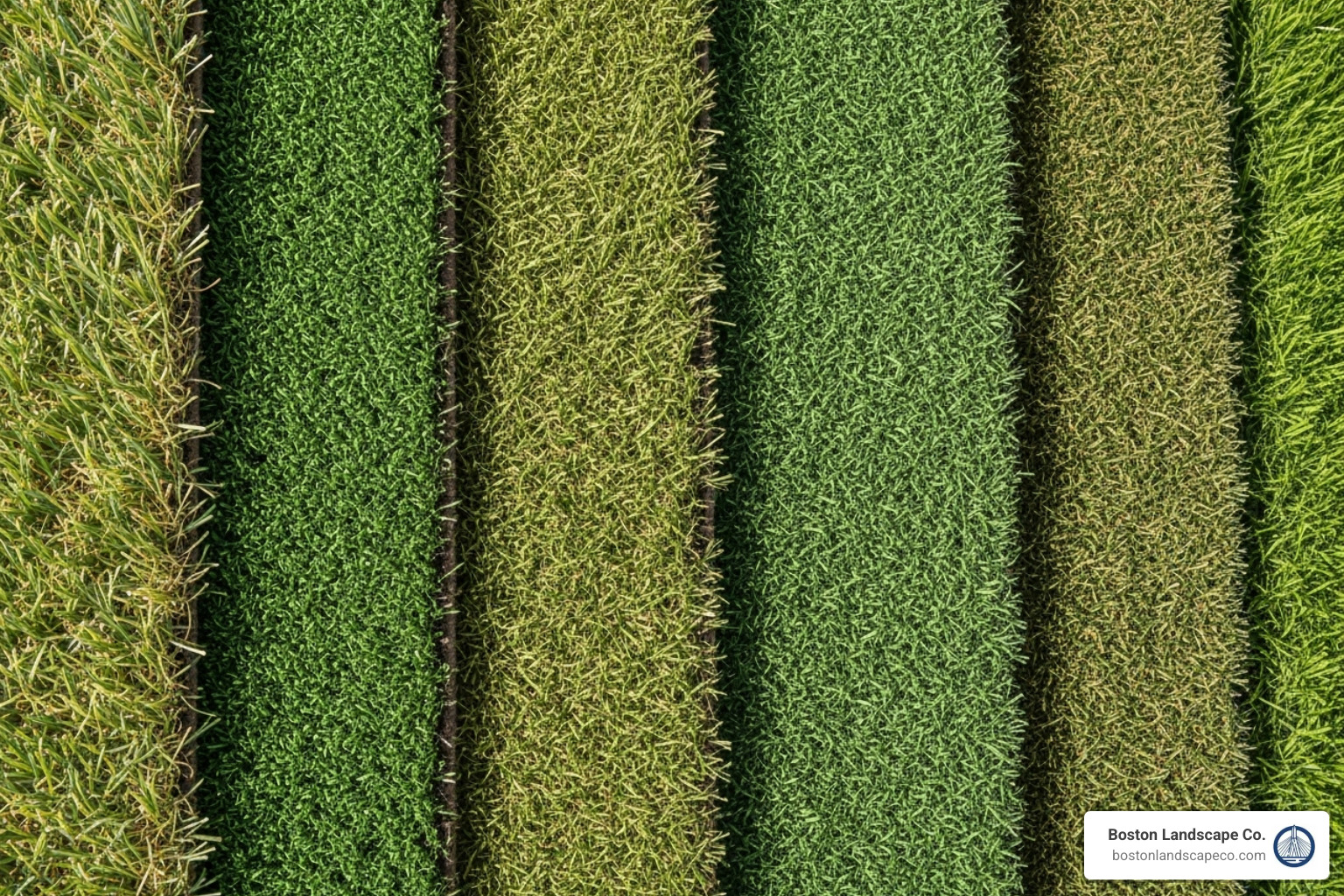 close-up comparison of different artificial turf types - artificial grass estimate