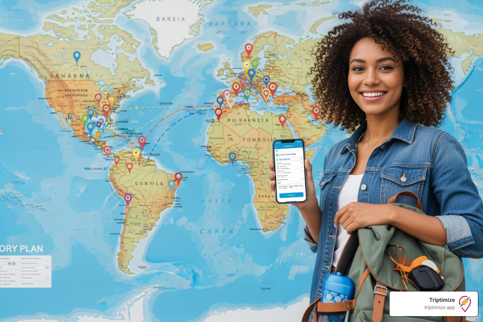Phone screen displaying collaborative trip planning interface with shared notes and real-time editing features - travel itinerary generator
